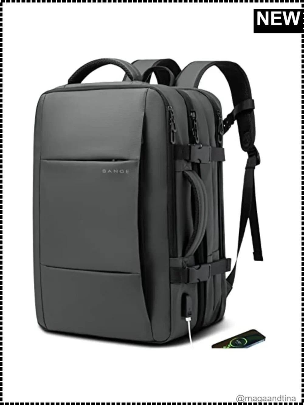 BANGE Expandable 26-45L Carry-on Travel Backpack Briefcase 17.3 Laptop